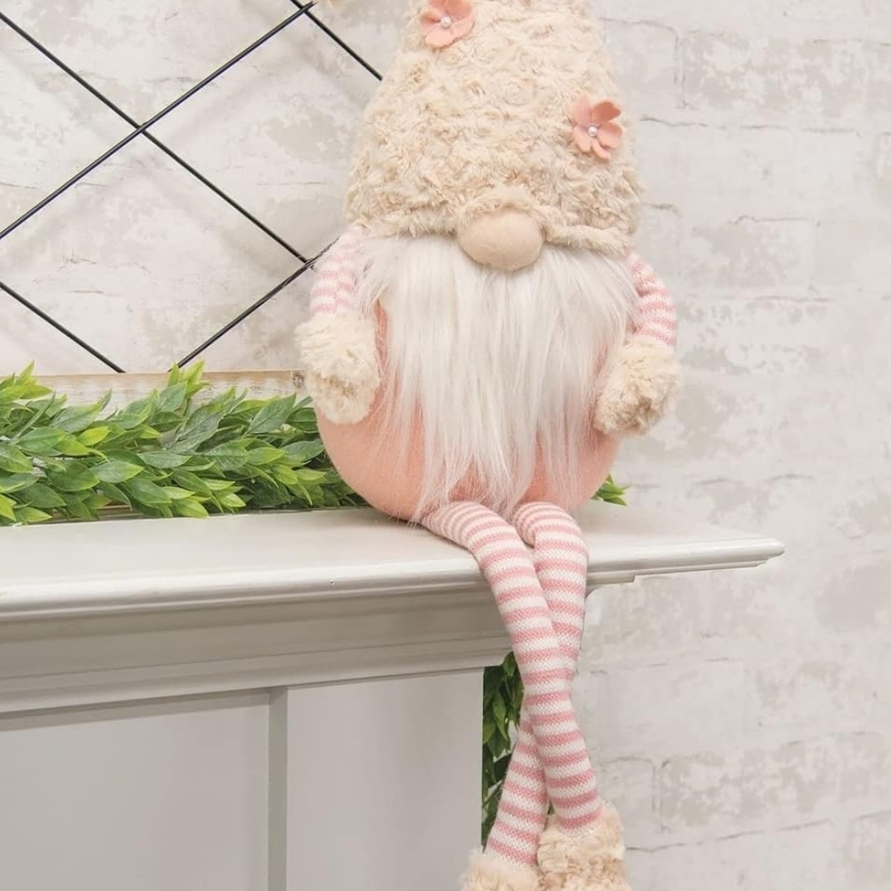 Flower Hat Dangle Leg Spring Gnome